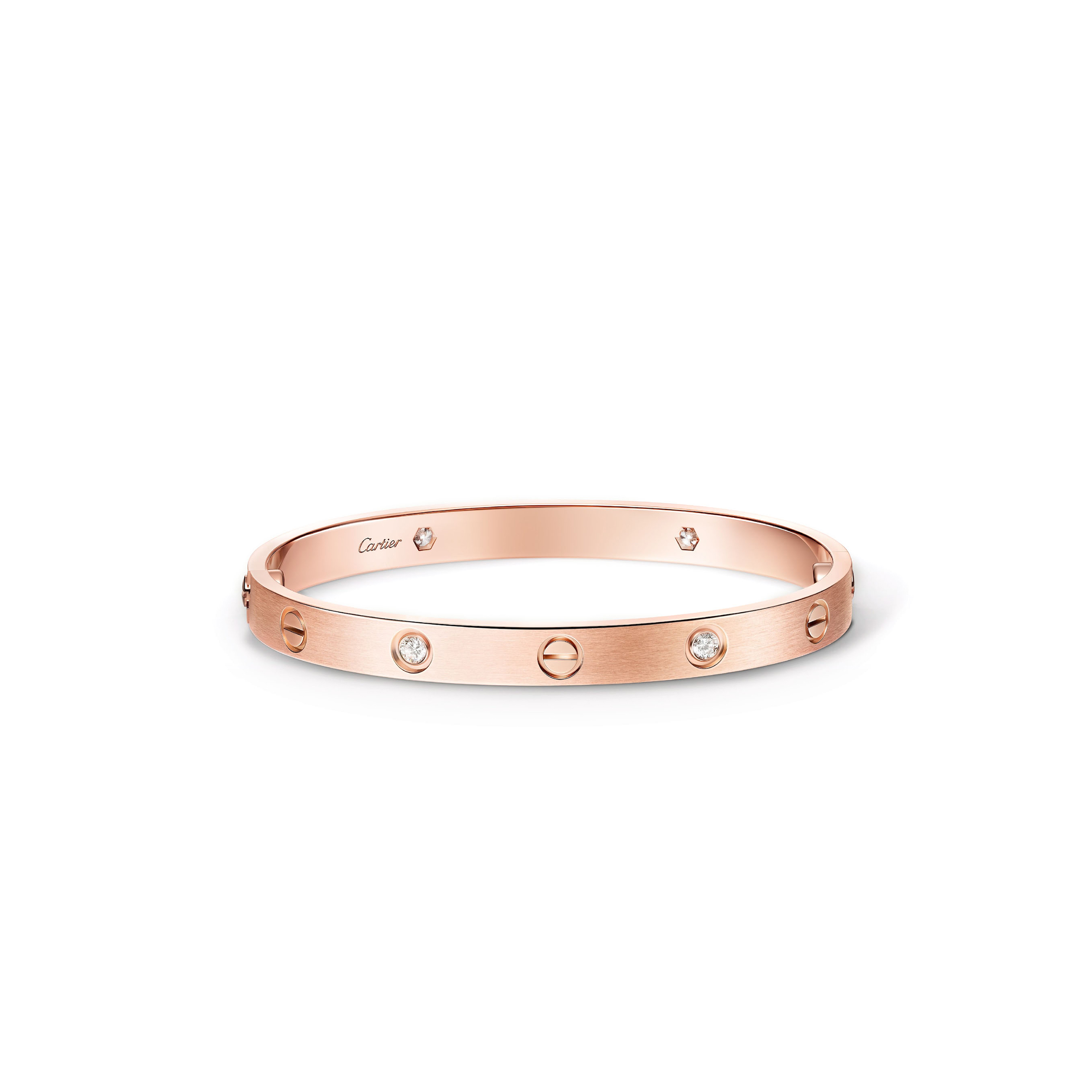 CARTIER BRACELET LOVE, MODÈLE CLASSIQUE, FINITION BROSSÉE, 4 DIAMANTS B6080017 CARTIER BRACELET LOVE, MODÈLE CLASSIQUE, FINITION BROSSÉE, 4 DIAMANTS B6080017